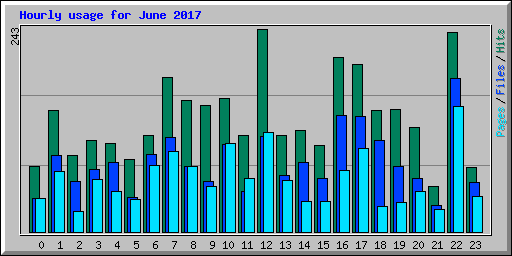 Hourly usage for June 2017